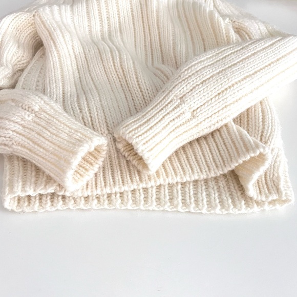 1970’s Chunky turtleneck Sweater Claudine Irish style pullover ivory fully lined - Picture 3 of 14